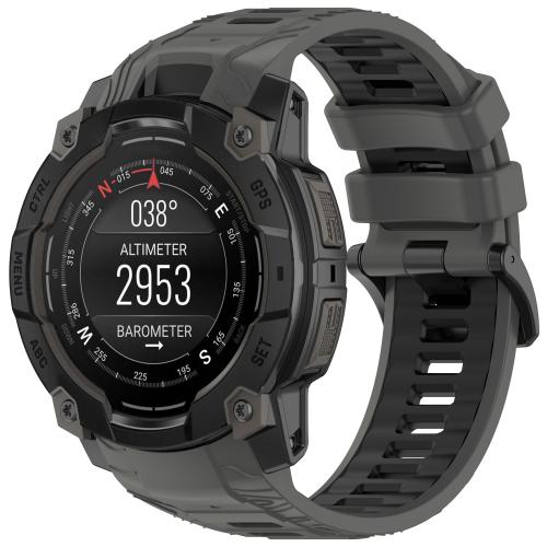 

For Garmin Instinct 3 AMOLED / Solar 50mm Two Color Sports Silicone Watch Band(Gray+Black)