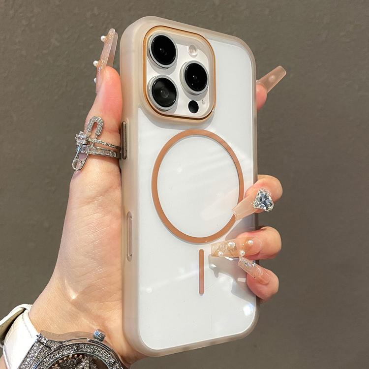 

For iPhone 16 Pro Translucent Armor MagSafe N52 Thin Circle Phone Case(Transparent Gold)