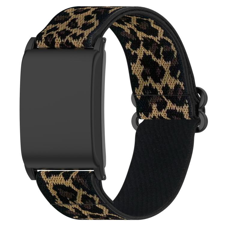 

For WHOOP 4.0 Slide Buckle Nylon Elastic Braided Watch Band(Leopard Print)