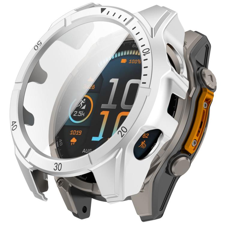 

For Garmin Tactix 8 AMOLED Edition 51mm Tempered Film Integrated PC Watch Protective Case(Silver Black)