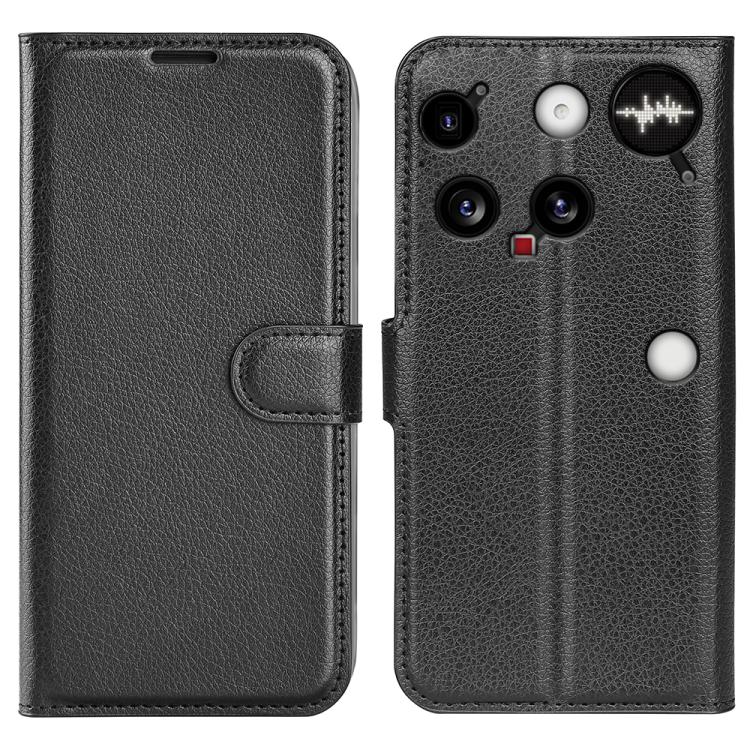 

For Nothing Phone 3 5G Litchi Texture Horizontal Flip Leather Phone Case with Holder(Black)