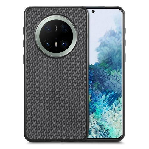 

For Huawei Mate 70 Pro+ Carbon Fiber Texture Leather Back Cover Phone Case(Black)