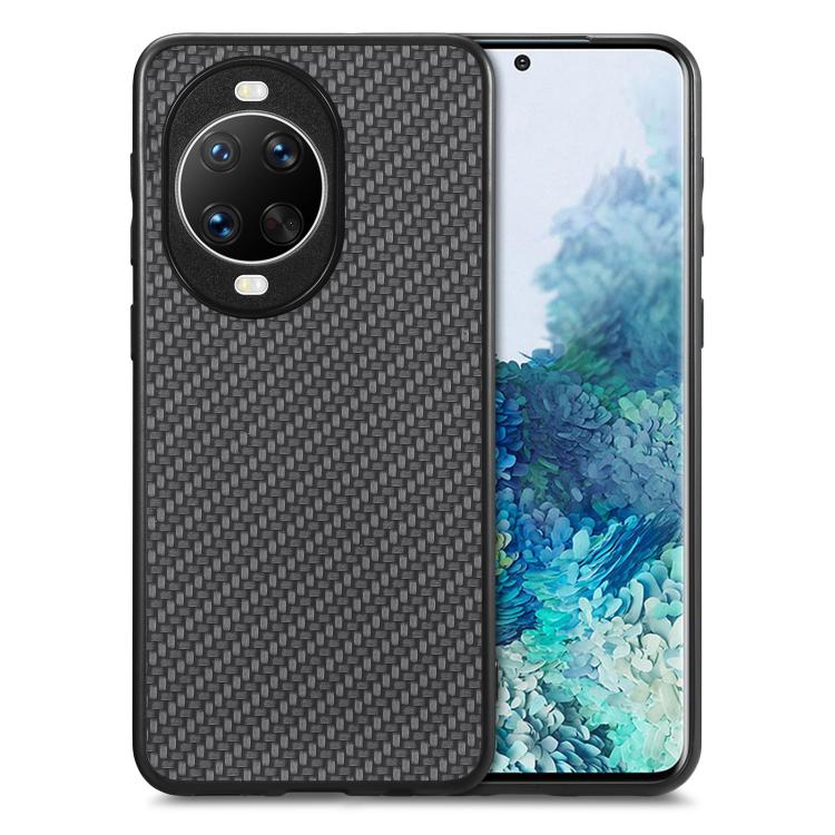

For Huawei nova 14 Ultra Carbon Fiber Texture Leather Back Cover Phone Case(Black)