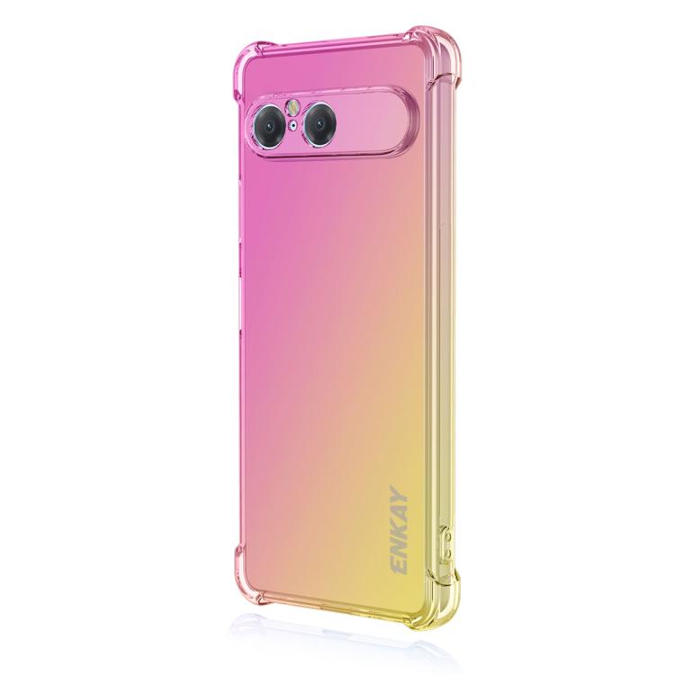 

For Sony Xperia 10 VII ENKAY Hat-Prince Gradient Airbag TPU Phone Case(Pink Gold)
