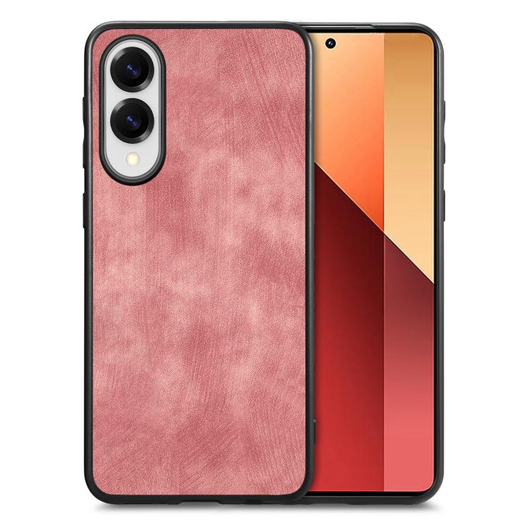 

For Samsung Galaxy S25 Edge 5G Vintage Leather PC Back Cover Phone Case(Pink)