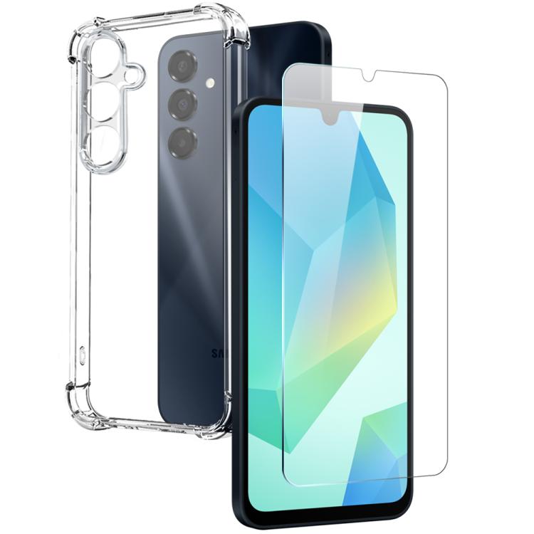 

For Samsung Galaxy A16 4G / 5G NORTHJO 2 in 1 TPU Airbag Shockproof Phone Case with Screen Film(Clear)