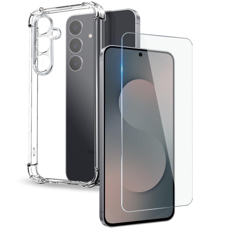 

For Samsung Galaxy S25 FE 5G NORTHJO 2 in 1 TPU Airbag Shockproof Phone Case with Screen Film(Clear)