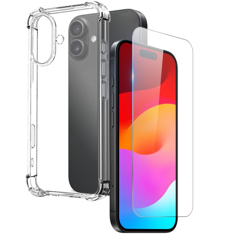 

For iPhone 17 NORTHJO 2 in 1 TPU Airbag Shockproof Phone Case with Screen Film(Clear)