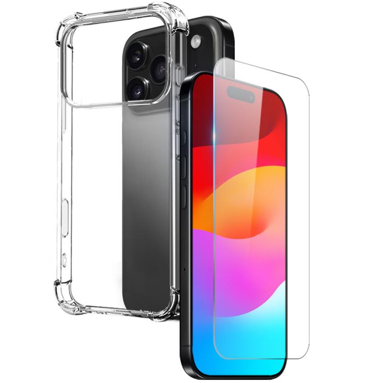 

For iPhone 17 Pro Max NORTHJO 2 in 1 TPU Airbag Shockproof Phone Case with Screen Film(Clear)