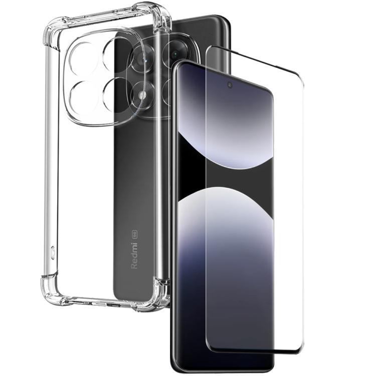 

For Redmi Note 14 Pro 4G NORTHJO 2 in 1 TPU Airbag Shockproof Phone Case with Screen Film(Clear)