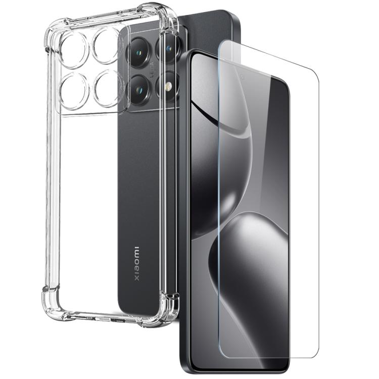 

For Xiaomi 14T 5G NORTHJO 2 in 1 TPU Airbag Shockproof Phone Case with Screen Film(Clear)