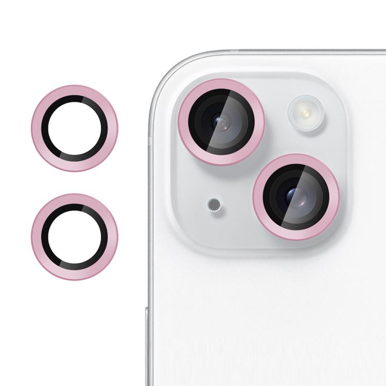 

For iPhone 14 Plus Kalebol No Flicker Ultra-Thin Individual Camera Lens Tempered Glass Film(Pink)