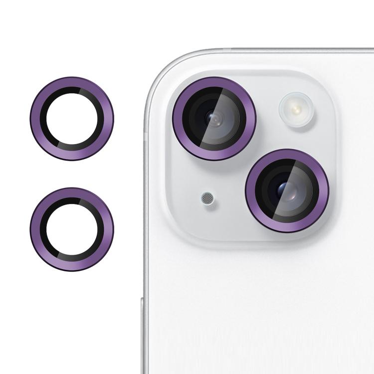 

For iPhone 14 Kalebol No Flicker Ultra-Thin Individual Camera Lens Tempered Glass Film(Purple)
