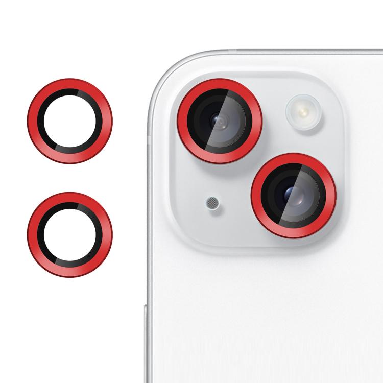 

For iPhone 14 Kalebol No Flicker Ultra-Thin Individual Camera Lens Tempered Glass Film(Red)