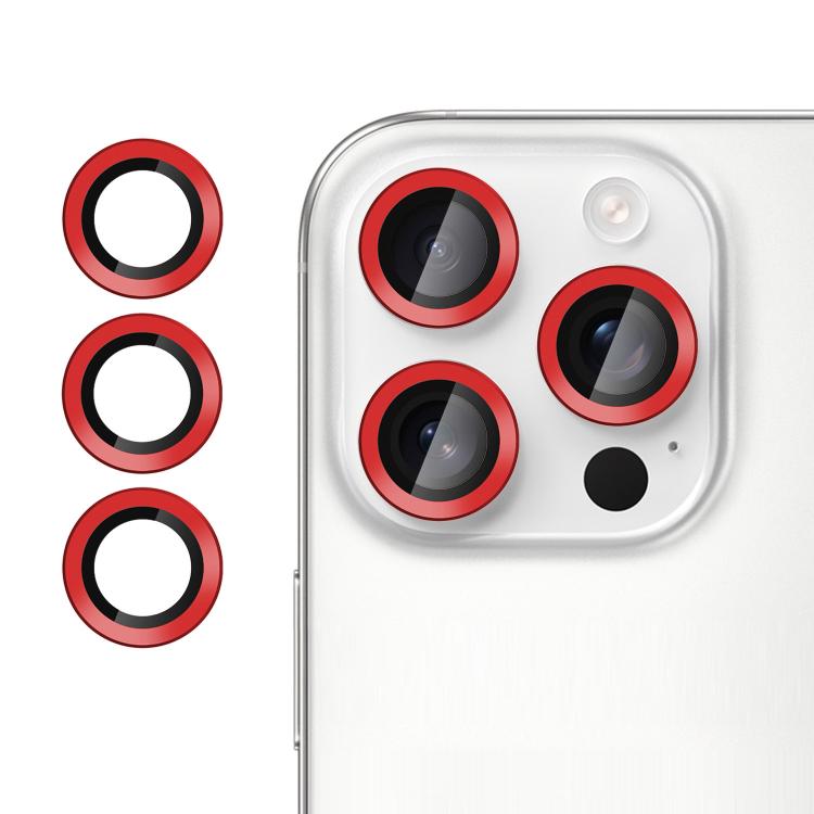

For iPhone 13 Pro Max Kalebol No Flicker Ultra-Thin Individual Camera Lens Tempered Glass Film(Red)