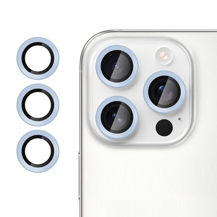 For iPhone 13 Pro Kalebol No Flicker Ultra-Thin Individual Camera Lens Tempered Glass Film(Distant Peak Blue)