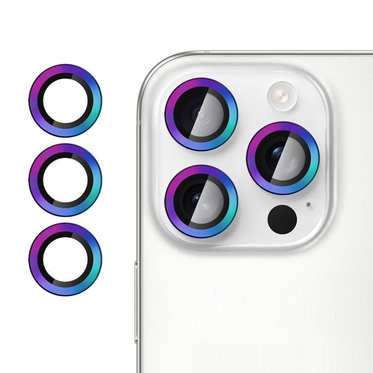 

For iPhone 13 Pro Kalebol No Flicker Ultra-Thin Individual Camera Lens Tempered Glass Film(Dazzling Colors)