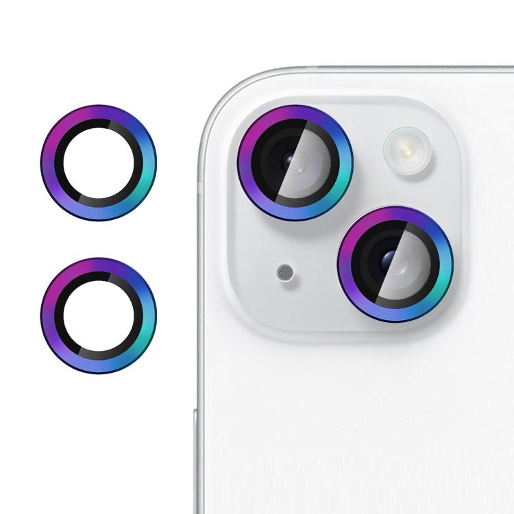 For iPhone 13 Kalebol No Flicker Ultra-Thin Individual Camera Lens Tempered Glass Film(Dazzling Colors)