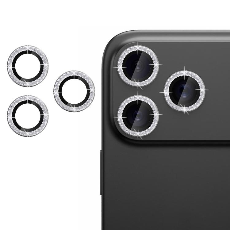 

For iPhone 17 Pro Kalebol Individual Camera Lens Diamond Ring Protector(Silver)