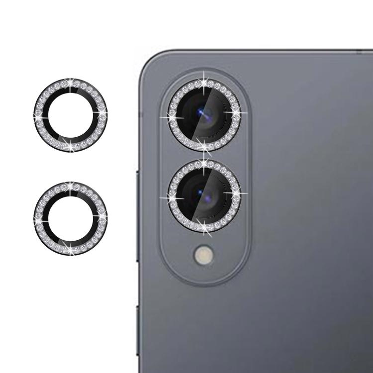 

For Samsung Galaxy S25 Edge 5G Kalebol Individual Camera Lens Diamond Ring Protector(Black)