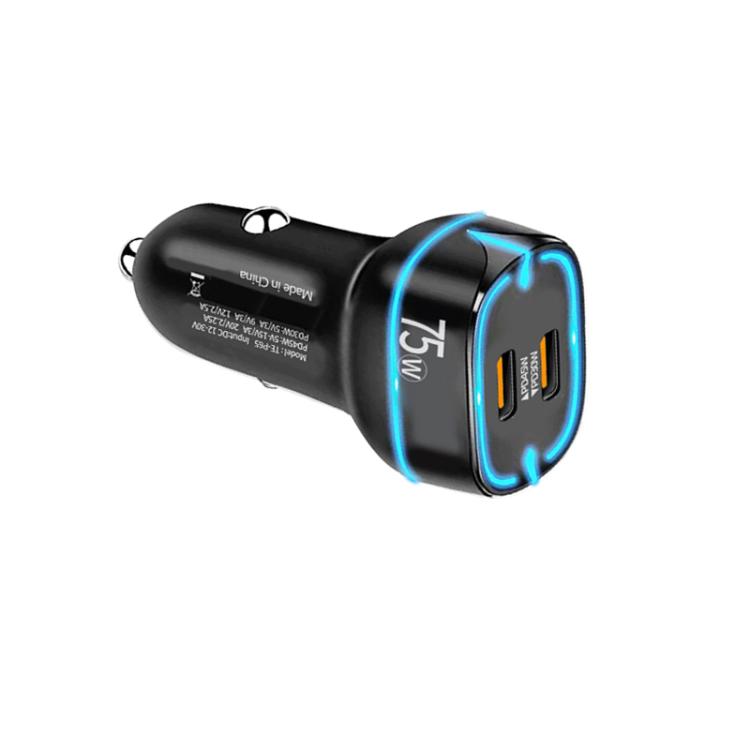 

P65 PD45W + PD30W Dual Port Type-C Car Charger for iPhone / iPad Series(Black)