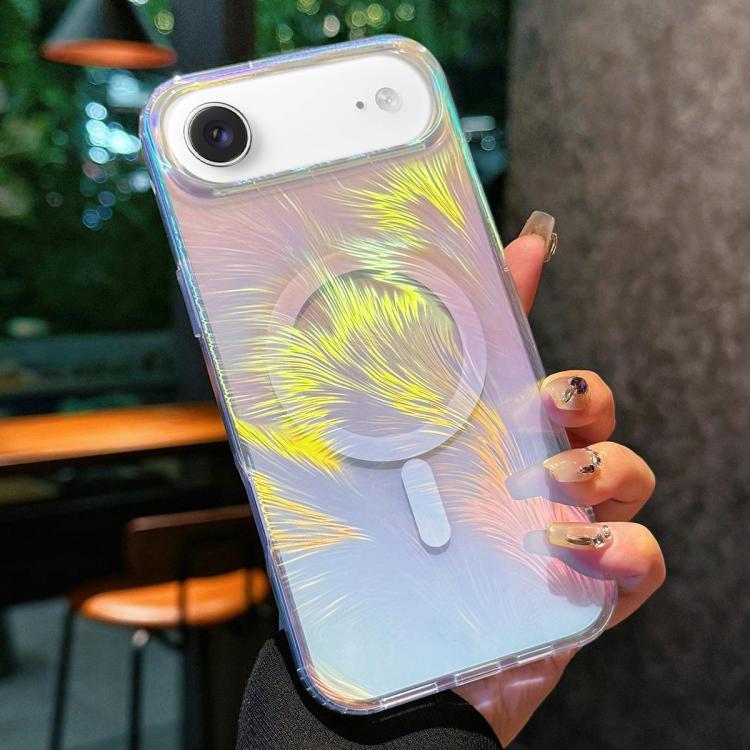 

For iPhone Air Glossy Color-Plated MagSafe Shockproof Phone Case(Colored Feathers)