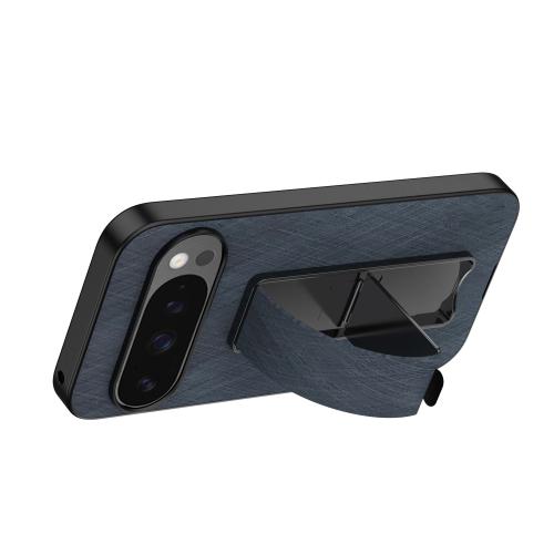 

For Google Pixel 10 / 10 Pro Electroplating Wristband Holder Brushed Texture Phone Case(Deep Blue)