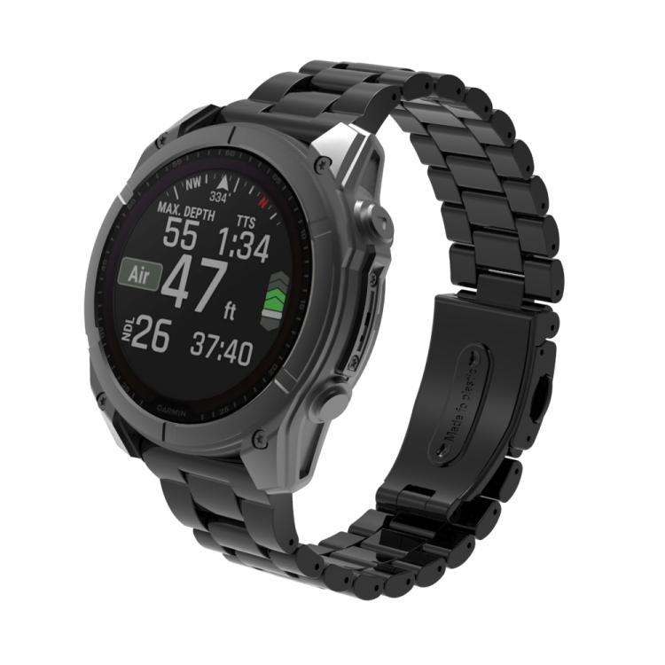

For Gamin 26mm Three Beads Plastic Quick Release Watch Band(Black)