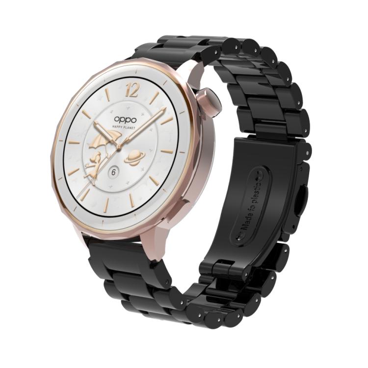 

18mm Three Beads Plastic Watch Band(Black)