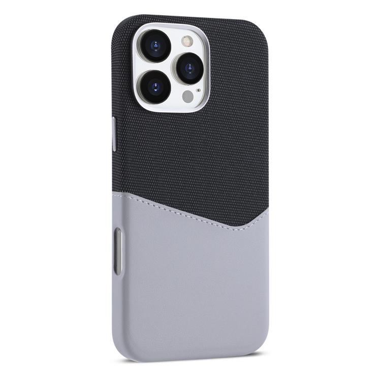 

For iPhone 16 Pro Kalebol Cloth Textue Stitching Card Slot Magnetic Phone Case(Gray)