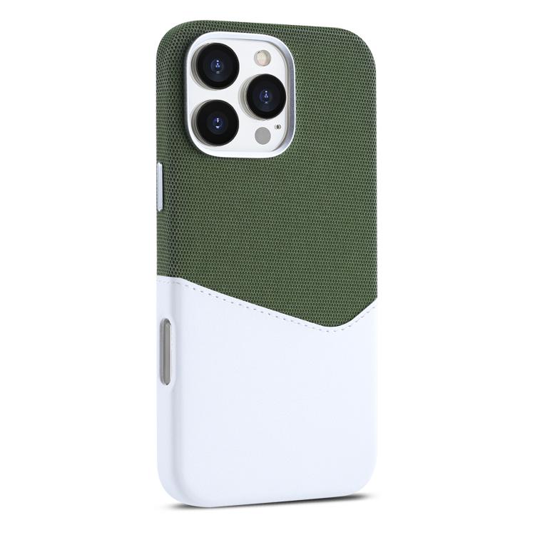 

For iPhone 16 Pro Kalebol Cloth Textue Stitching Card Slot Magnetic Phone Case(Green)
