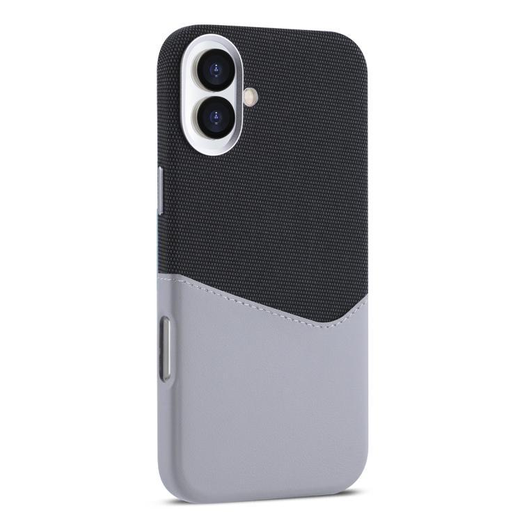 

For iPhone 16 Kalebol Cloth Textue Stitching Card Slot Magnetic Phone Case(Gray)