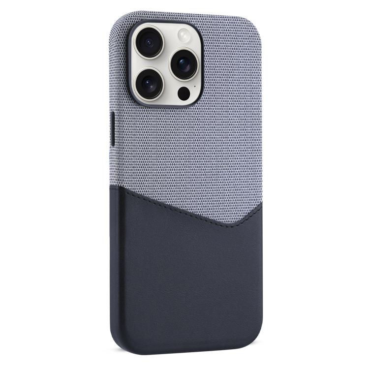 

For iPhone 15 Pro Max Kalebol Cloth Textue Stitching Card Slot Magnetic Phone Case(Black)