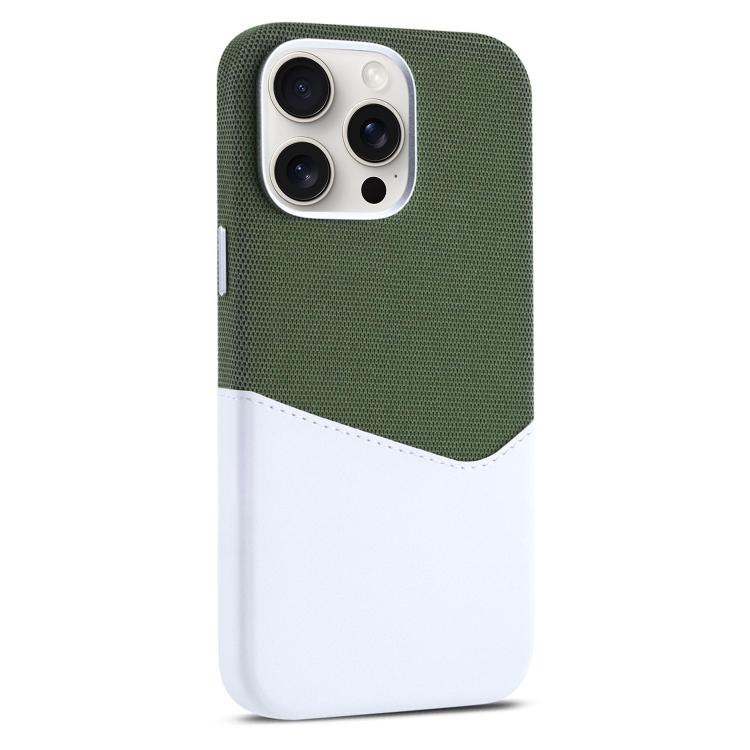 

For iPhone 15 Pro Max Kalebol Cloth Textue Stitching Card Slot Magnetic Phone Case(Green)