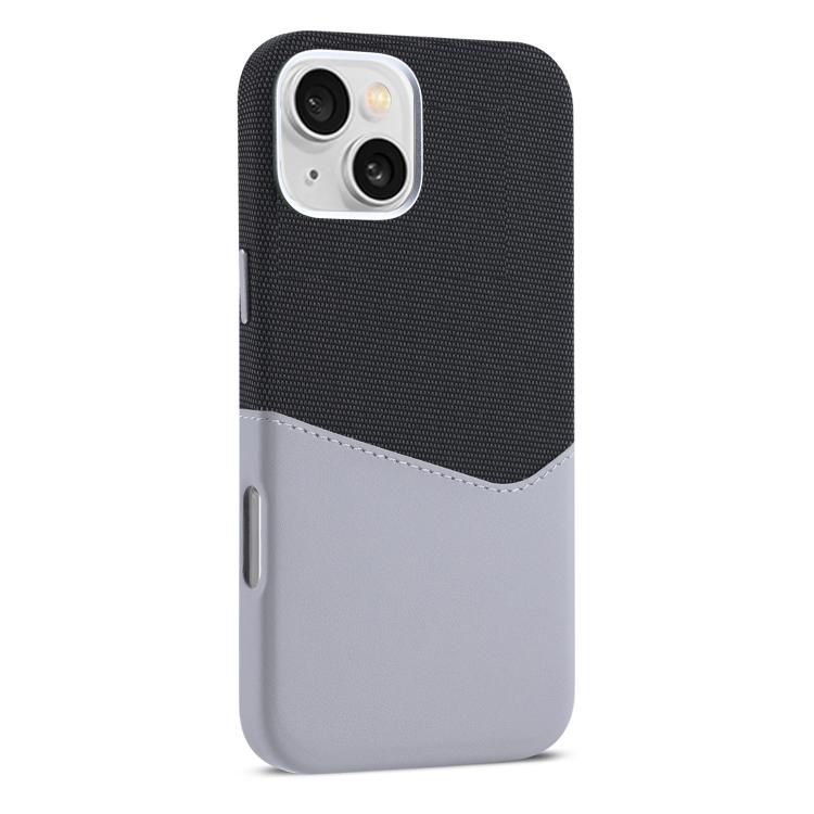 

For iPhone 14 Kalebol Cloth Textue Stitching Card Slot Magnetic Phone Case(Gray)