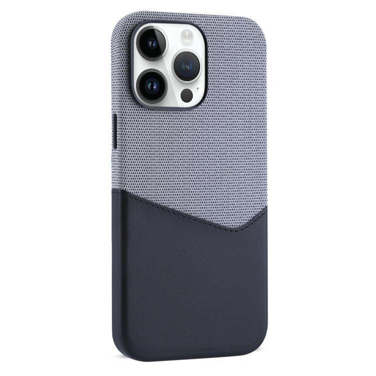 

For iPhone 14 Pro Kalebol Cloth Textue Stitching Card Slot Magnetic Phone Case(Black)