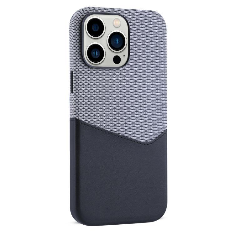 

For iPhone 13 Pro Max Kalebol Cloth Textue Stitching Card Slot Magnetic Phone Case(Black)