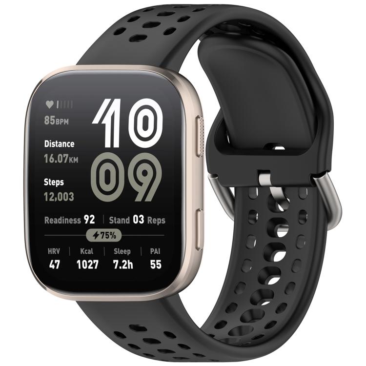Bracelet Silicone Pour Montre Connectée - Boucle Papillon, Compatible Amazfit Active, Samsung, Garmin