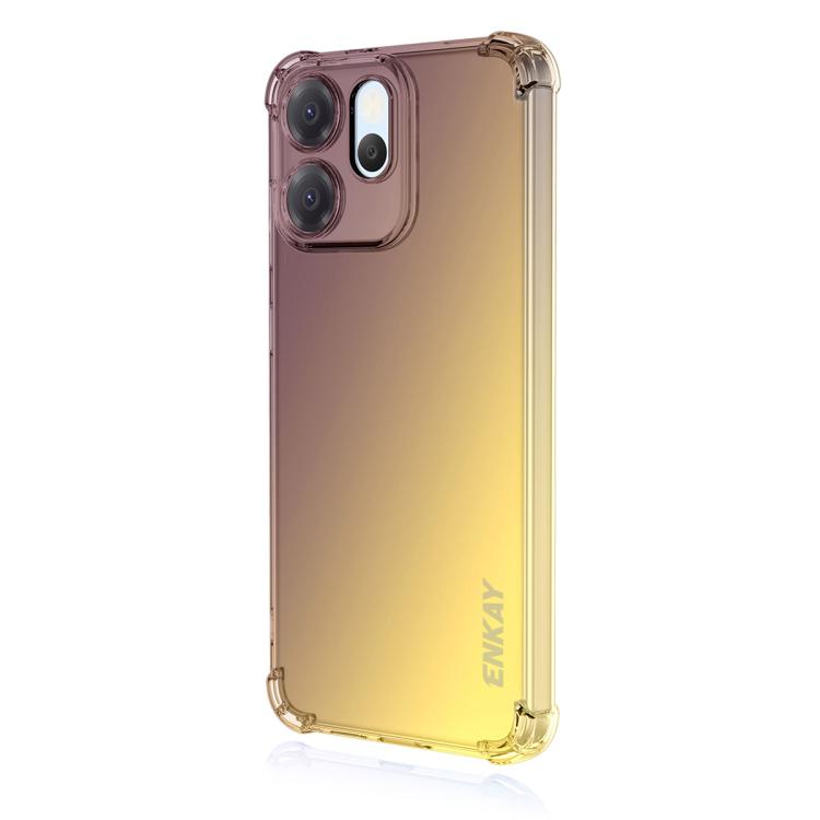 

For OPPO Reno14 F 5G ENKAY Hat-Prince Gradient Airbag TPU Phone Case(Purple Gold)