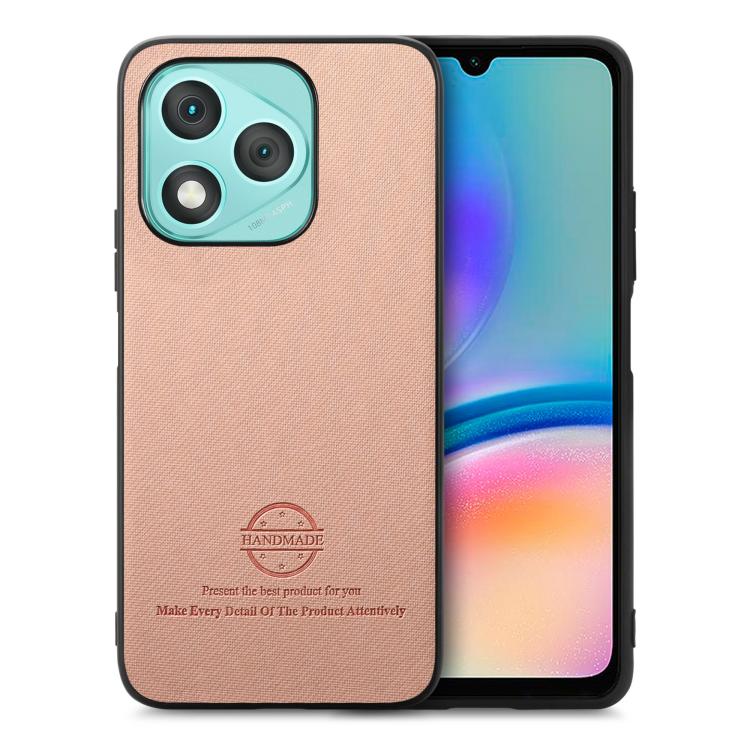 

For Honor 400 Lite Twill Fabric Leather Skin Back Phone Case(Pink)