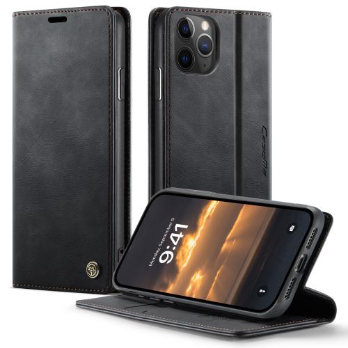 

For iPhone 11 Pro Max CaseMe 033 Calf Leather Lining Microfibre RFID Blocking Phone Case(Black)