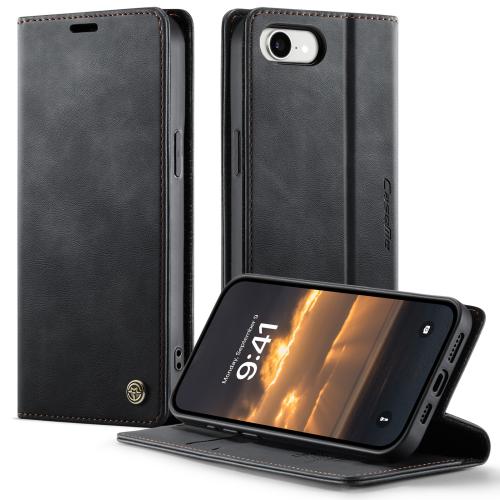 

For iPhone 16e CaseMe 033 Calf Leather Lining Microfibre RFID Blocking Phone Case(Black)
