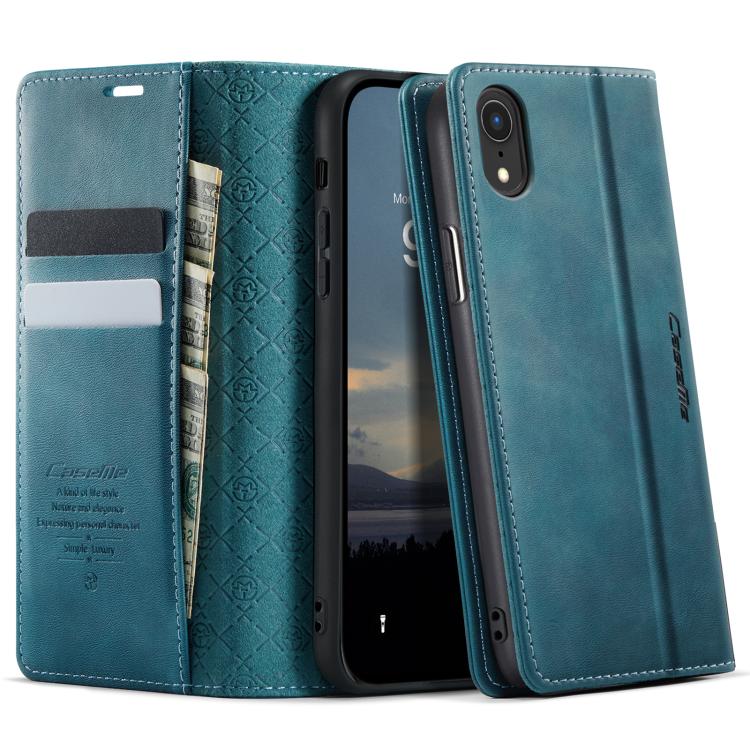 

For iPhone XR CaseMe 033 Calf Leather Lining Microfibre RFID Blocking Phone Case(Green)