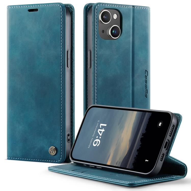 

For iPhone 13 mini CaseMe 033 Calf Leather Lining Microfibre RFID Blocking Phone Case(Green)