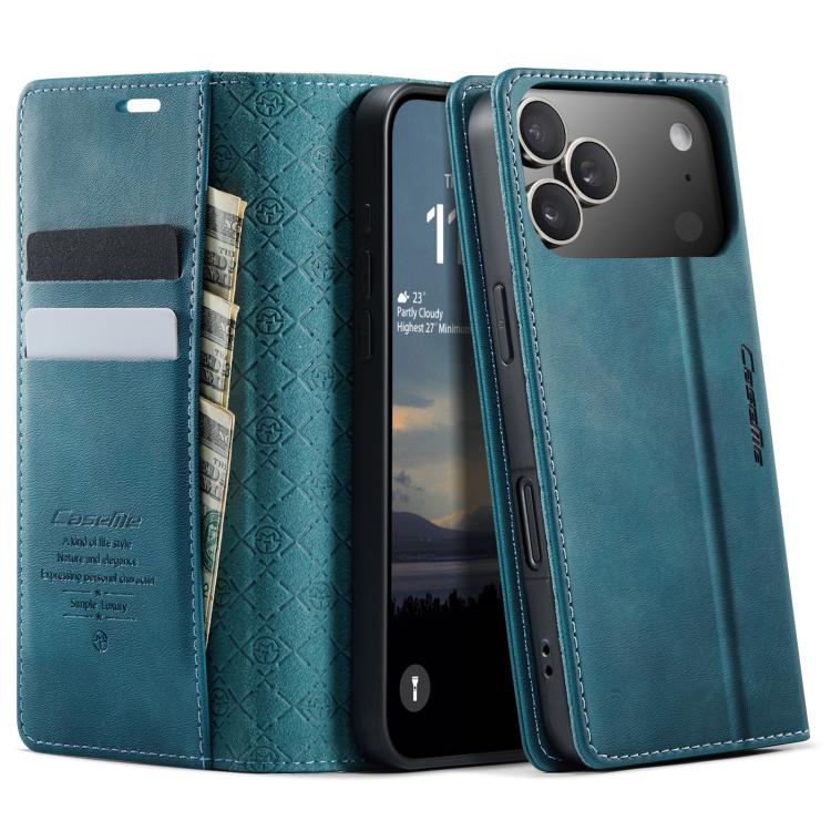 

For iPhone 17 Pro CaseMe 033 Calf Leather Lining Microfibre RFID Blocking Phone Case(Green)