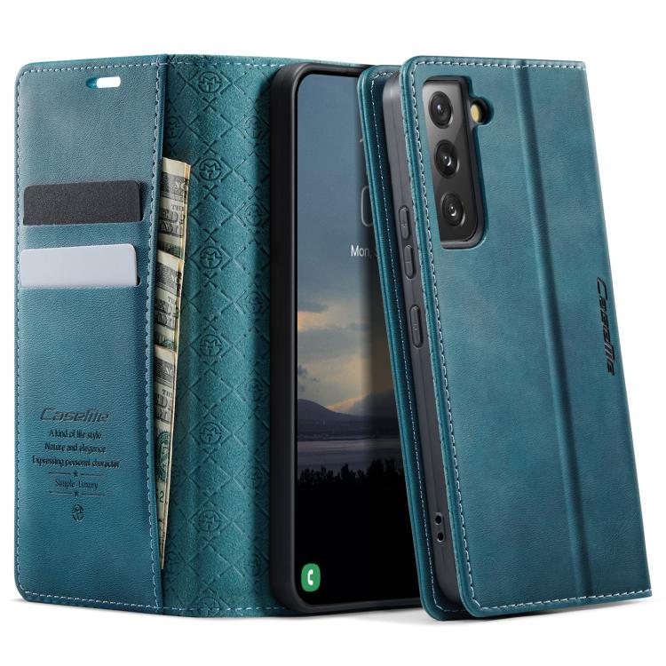 

For Samsung Galaxy S22 5G CaseMe 033 Calf Leather Lining Microfibre RFID Blocking Phone Case(Green)