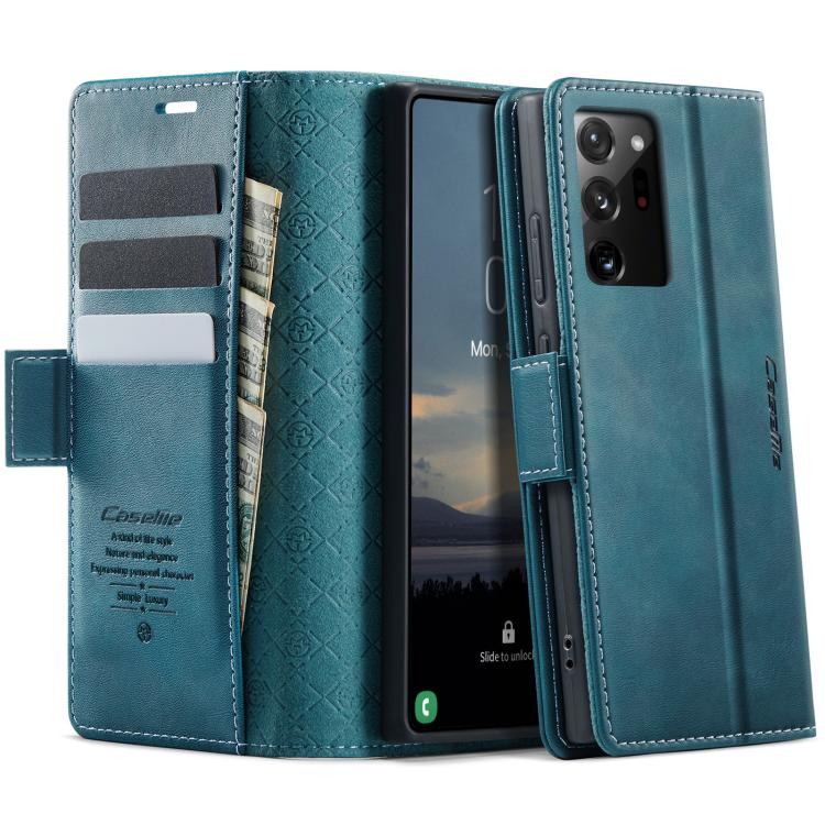 

For Samsung Galaxy Note20 Ultra CaseMe 033 Calf Leather Lining Microfibre RFID Blocking Phone Case(Green)
