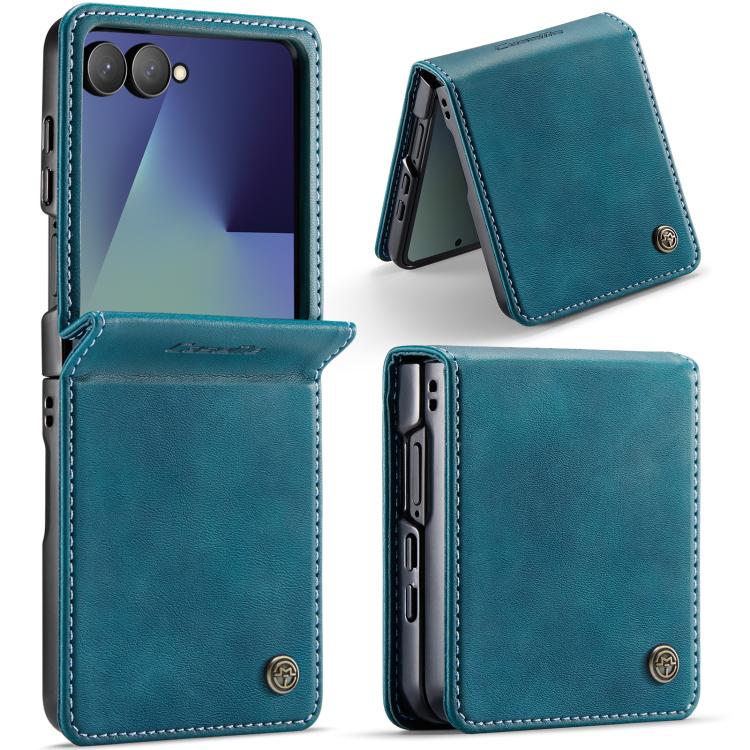 

For Samsung Galaxy Z Filp7 5G CaseMe 033 Calf Leather Lining Microfibre RFID Blocking Phone Case(Green)
