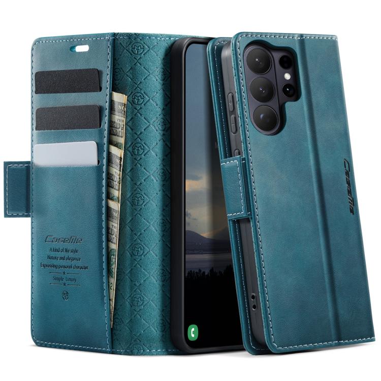 

For Samsung Galaxy S26 Ultra 5G CaseMe 033 Calf Leather Lining Microfibre RFID Blocking Phone Case(Green)