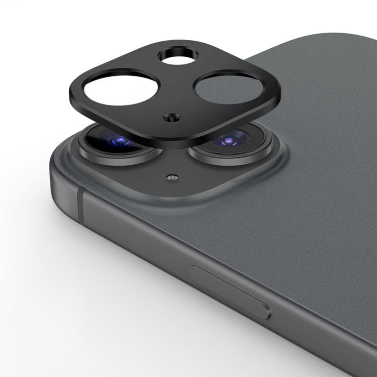 

For iPhone 15 Plus Kalebol Metal Hollow Lens Protection Ring(Black)
